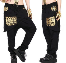 Load image into Gallery viewer, sweatpants costume wear big crotch bronze pencil pants - letsdancestore