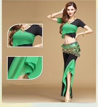 Load image into Gallery viewer, bellydance pratice clothing indian set  Top&amp;Pants&amp;Belt - letsdancestore