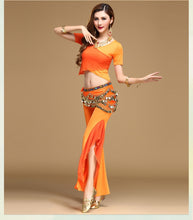 Load image into Gallery viewer, bellydance pratice clothing indian set  Top&amp;Pants&amp;Belt - letsdancestore