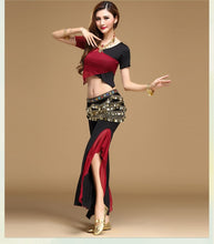 Load image into Gallery viewer, bellydance pratice clothing indian set  Top&amp;Pants&amp;Belt - letsdancestore