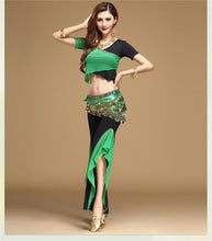 Load image into Gallery viewer, bellydance pratice clothing indian set  Top&amp;Pants&amp;Belt - letsdancestore