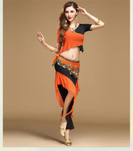 Load image into Gallery viewer, bellydance pratice clothing indian set  Top&amp;Pants&amp;Belt - letsdancestore