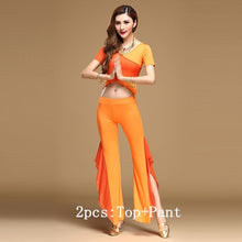 Load image into Gallery viewer, bellydance pratice clothing indian set  Top&amp;Pants&amp;Belt - letsdancestore