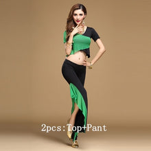 Load image into Gallery viewer, bellydance pratice clothing indian set  Top&amp;Pants&amp;Belt - letsdancestore