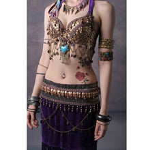 Load image into Gallery viewer, Tribal Style Belly Dance Costume 2 Pics Bra&amp;skirt - letsdancestore