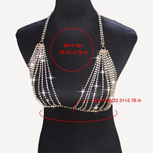 Load image into Gallery viewer, Belly Dance Crystal Bra Top Rhinestone Lingerie Dancewear - letsdancestore