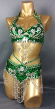 Load image into Gallery viewer, hot selling Women belly dancing suite belt+bra+arm band for gift - letsdancestore