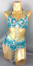 Load image into Gallery viewer, hot selling Women belly dancing suite belt+bra+arm band for gift - letsdancestore