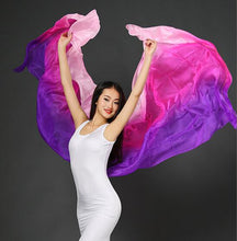 Load image into Gallery viewer, Customized Belly Dance Silk Veils Hand Thrown Scarf Shawl - letsdancestore