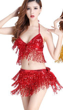 Load image into Gallery viewer, Belly Dance Top Bra Belt Hip Skirt Dress Performance Set Sexy Party - letsdancestore
