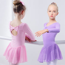 Load image into Gallery viewer, Girls Ballet Dress Gymnastics Leotard Long Sleeve Skirted - letsdancestore