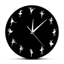 Load image into Gallery viewer, Ballet Time Wall Clock Ballerina Dancers ( Wall Decor ) - letsdancestore